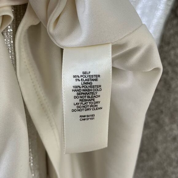 Eliza J Dress Womens 8 Champagne Ruched Side Flutter Sleeve Long Formal Gown NWT - Picture 9 of 10